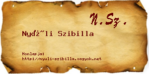 Nyúli Szibilla névjegykártya